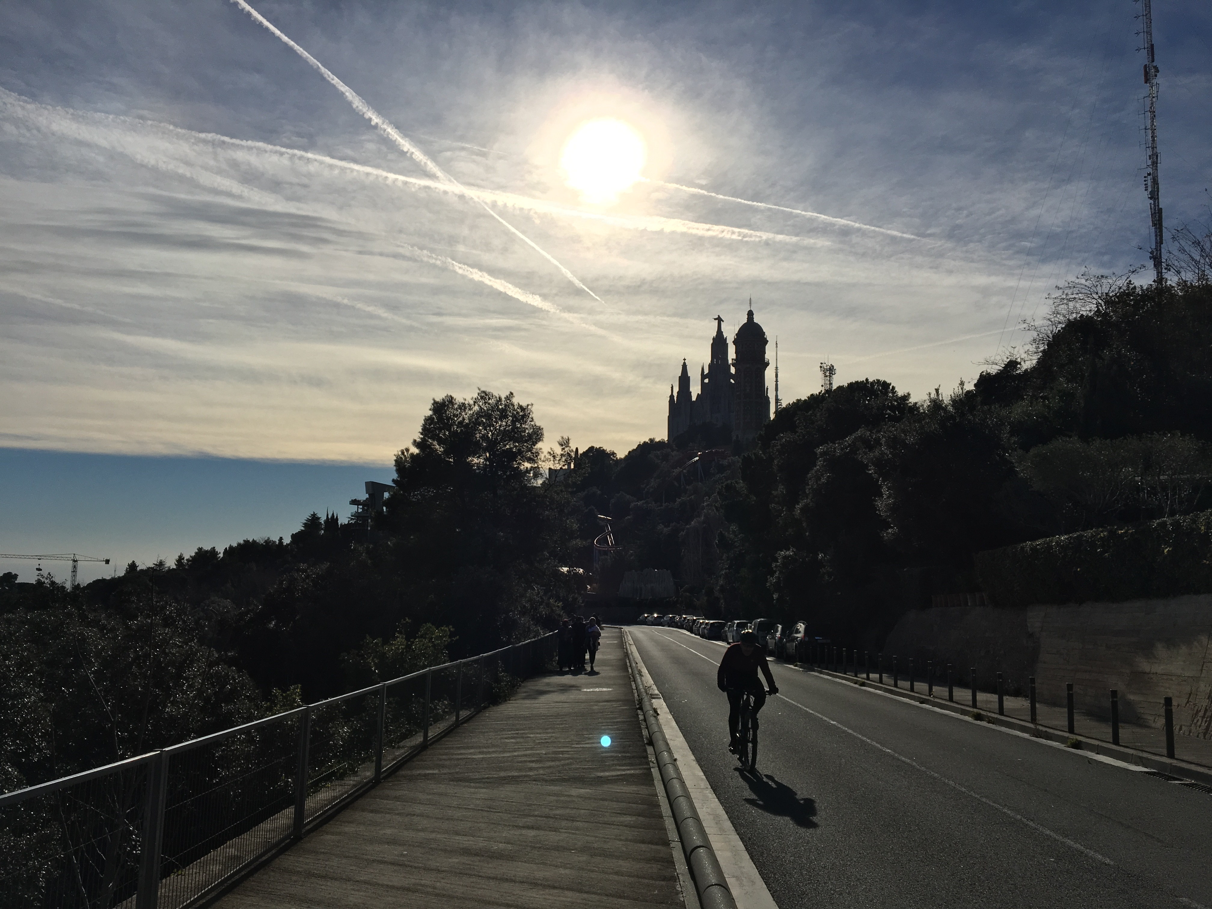 Cycling down Tibidabo