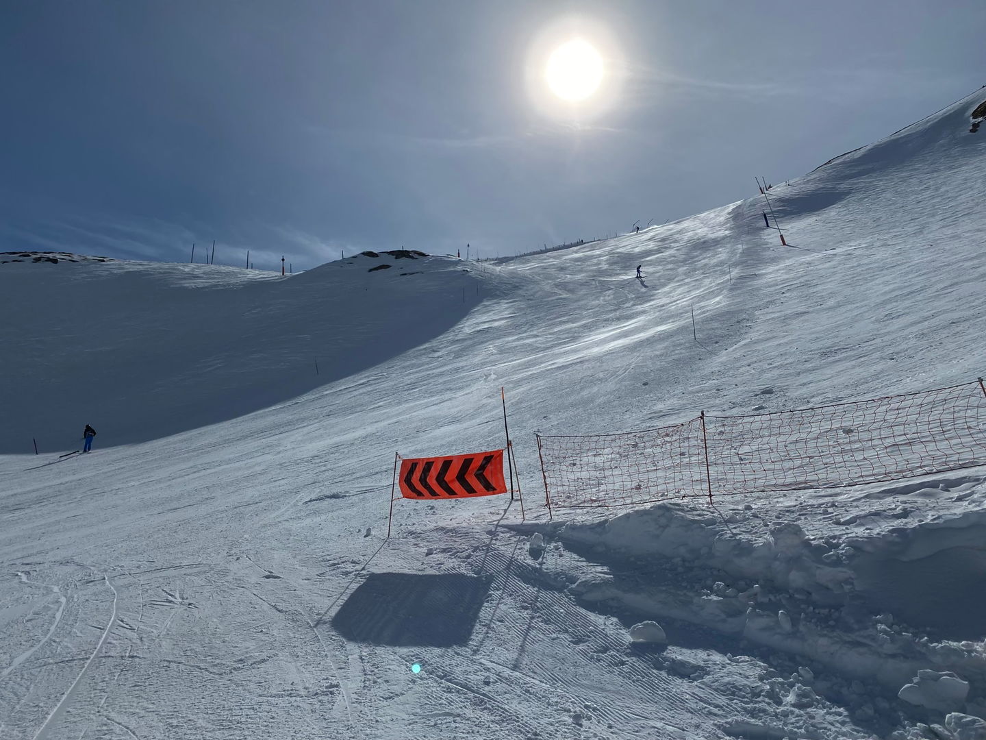 Red run coming down to Pas de la Casa