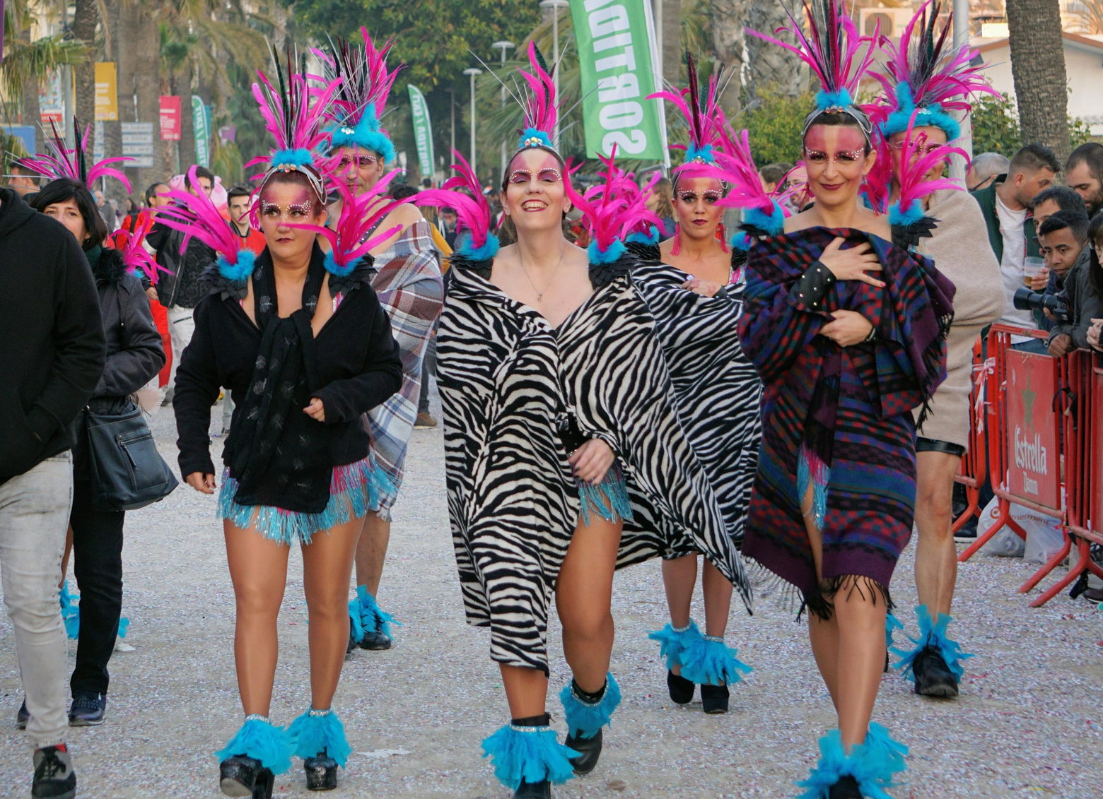 Sitges carnival colourful costumes