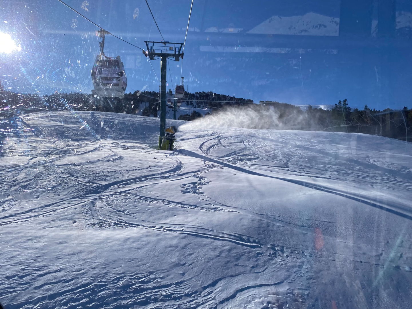 Snow blower in operation