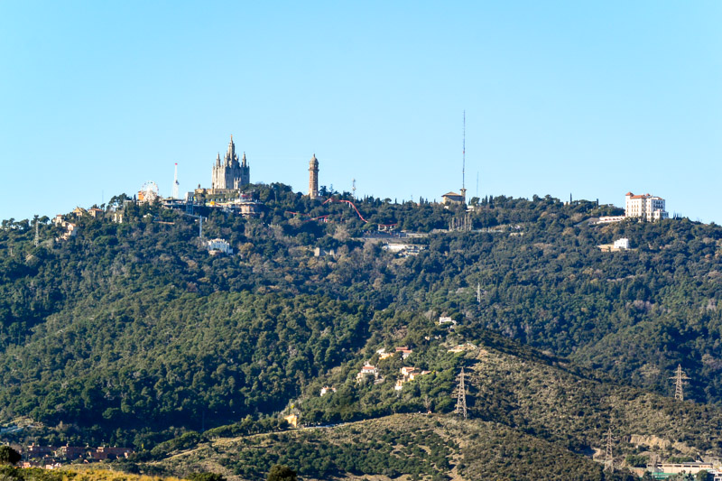 View of Mount Tibidabo from the bunkers